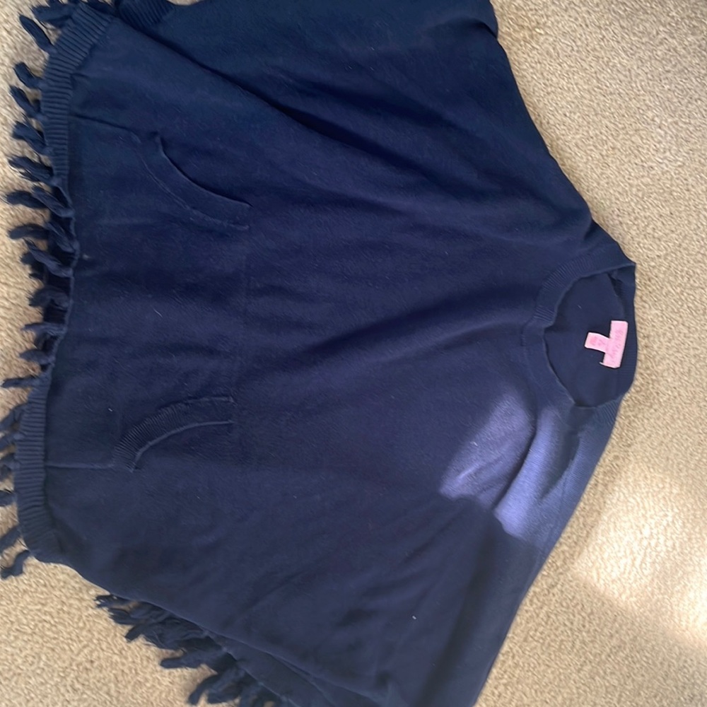 Lilly Pulitzer navy sweater poncho